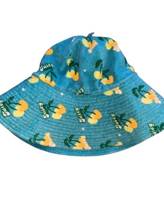 Vintage Juicy Couture blue & yellow cherry gelato terrycloth bucket hat main image 4